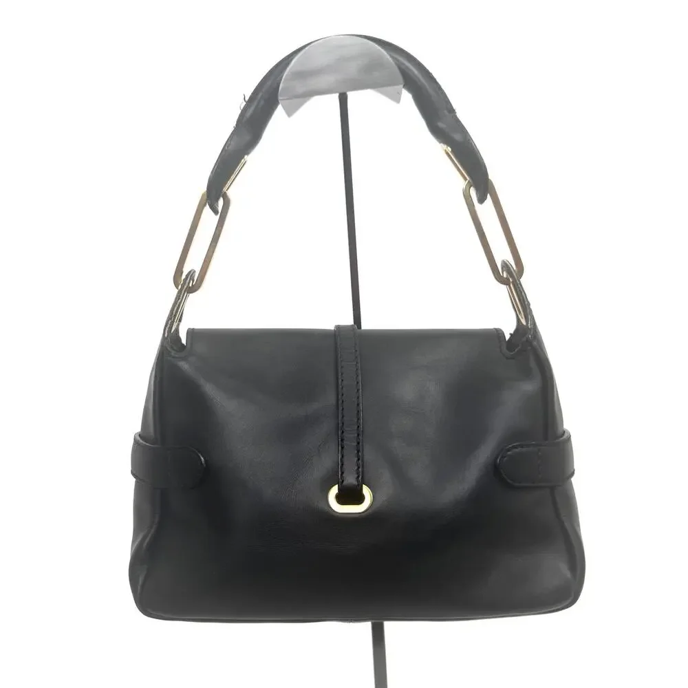 Jimmy Choo Tulita Black Leather Gold Hardware Shoulder Bag